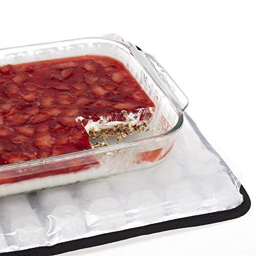 Party Mat Chiller for Cold Serving Food Buffet Cooler (19" x 15", Black, 2 Pack) B789