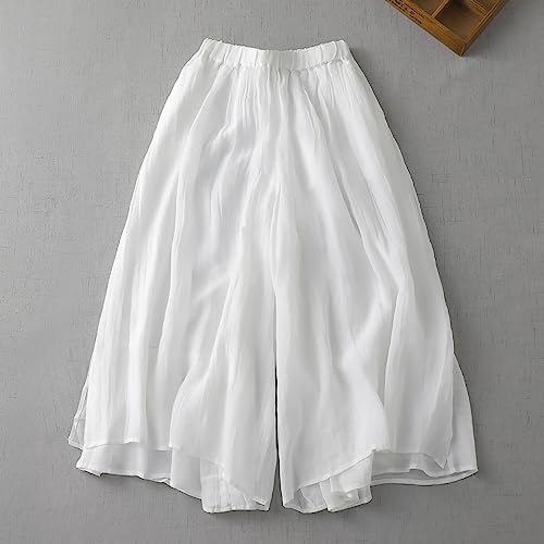 Women Summer Palazzo Wide Leg Capri Pants R416729
