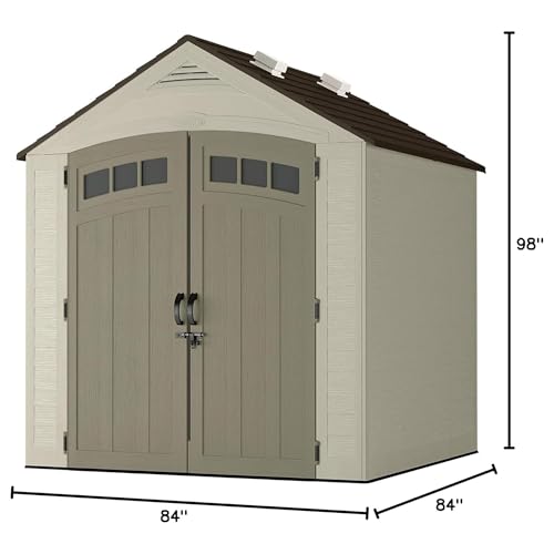 7x7 Storage Shed with Resin Panels and Skylights Z334
