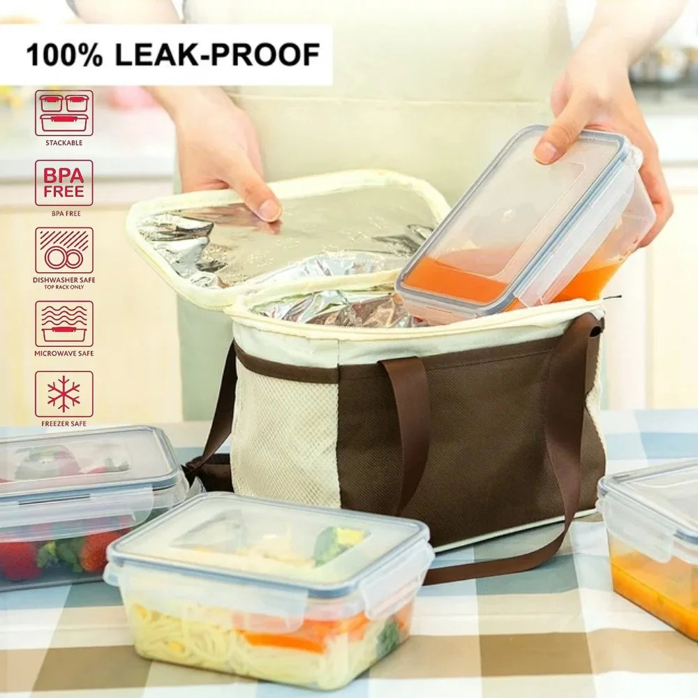 Food Storage Containers with Lids, 52 Piece Leak Proof Clear Plastic, BPA-Free, Stackable A1141