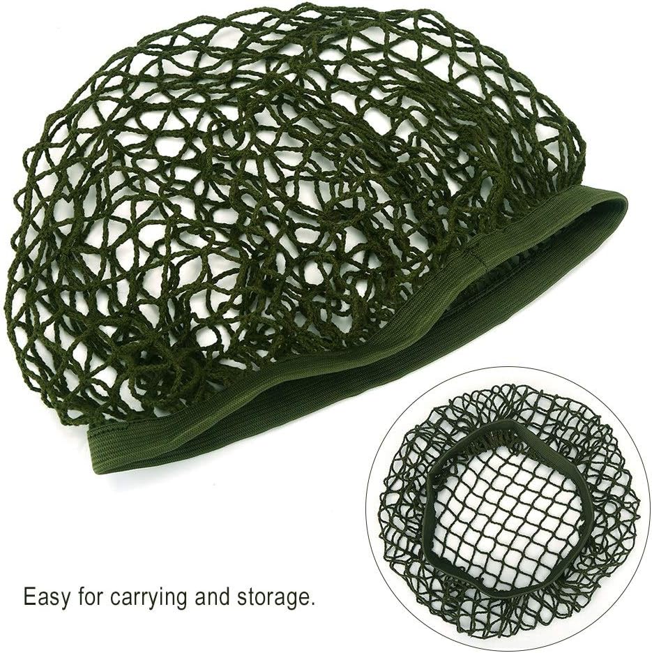 Green Helmet Net, Army Helmet Nylon Camouflage Net with Elastic Band U891