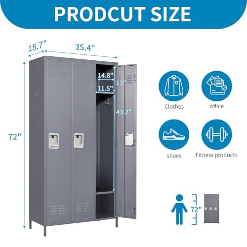 Metal Lockers with Shelves 72" H for Employees C448234