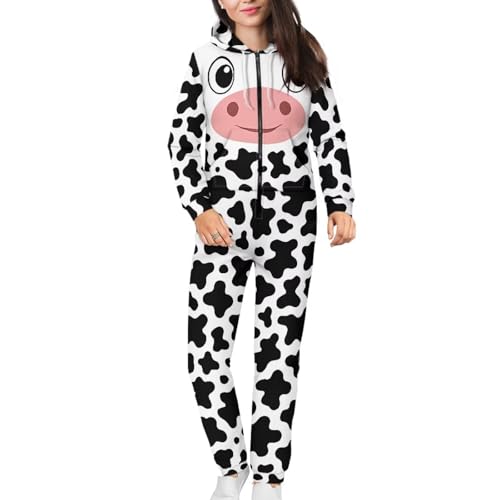 Adult Onesie Hooded One-Piece Pajama Zipper Jumpsuit for Men and Women I930