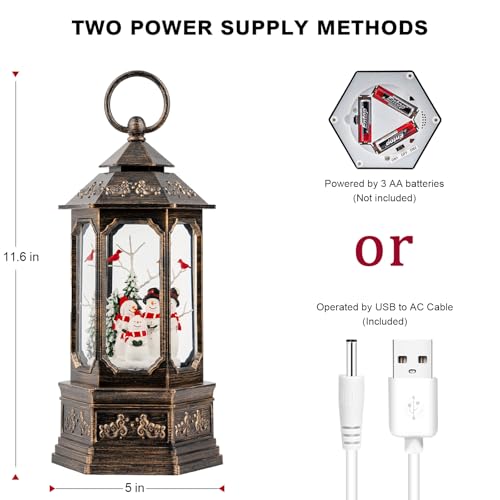 Nutcracker Snow Globe Lantern with Music and Timer Z50315
