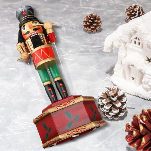 Nutcracker Music Box Wooden Soldier Toy Christmas Wind Up Musical Decor X3406
