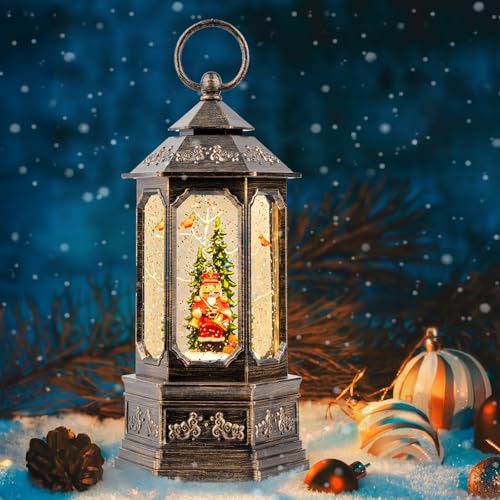 Nutcracker Snow Globe Lantern with Music and Timer Z50315