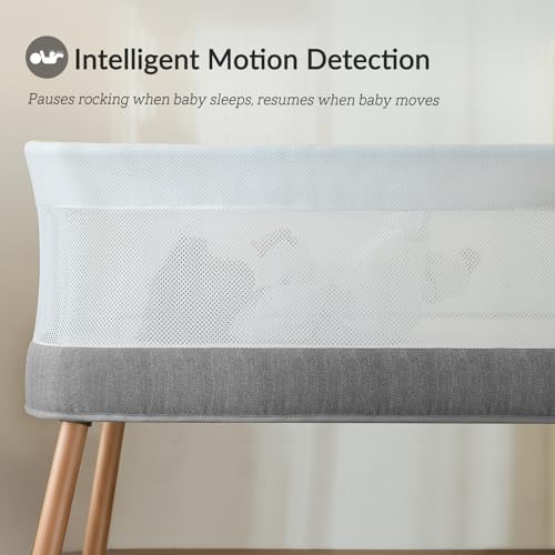 Electric Bassinet for Baby with Motion Detection and Soothing Music, Grey Z2843