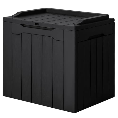 31 Gallon Resin Deck Box Waterproof Indoor Outdoor Storage for Patio Cushions and Garden Tools L90121