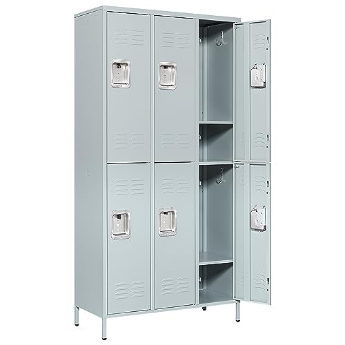 Vintage Metal Locker with Hooks, Lockable Single Door Storage M901