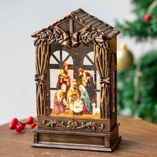 Nutcracker Snow Globe Lantern with Music and Timer Z50315