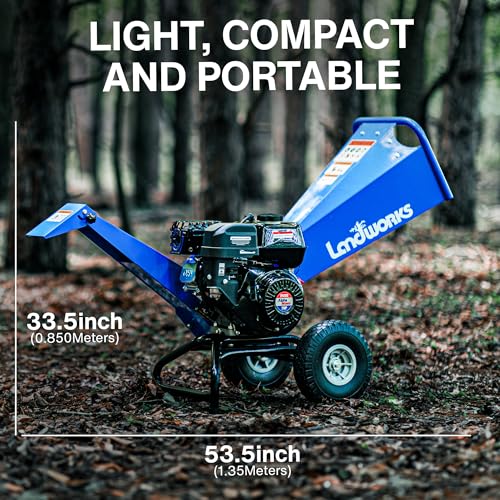 Wood Chipper Shredder Mulcher, 7 HP Gas Powered, 3 Inch Capacity A714