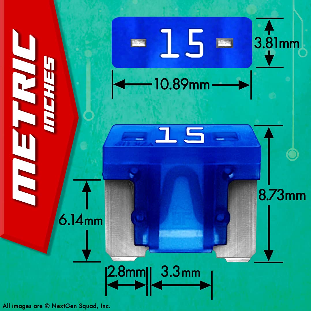 Low Profile Mini Blade Fuse Assortment with Holders and Fuse Puller Z723622
