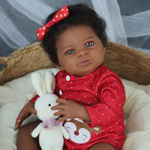 Reborn Baby Doll Black Girl - 20 Inch Realistic Newborn Doll, Soft Weighted Body, Gift for Kids Age 3+ X7248