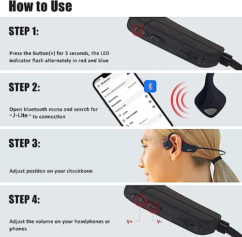 Bone Conduction Wireless Sport Headphones with Noise-Canceling Mics E40369
