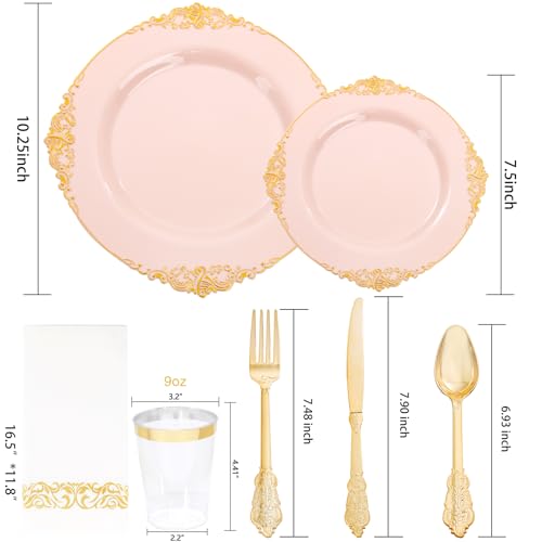 Gold Plastic Dinnerware Set for 50 Guests N48810