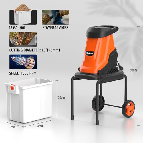 Electric Wood Chipper Shredder Mulcher with 50L Collecting Bin W3659