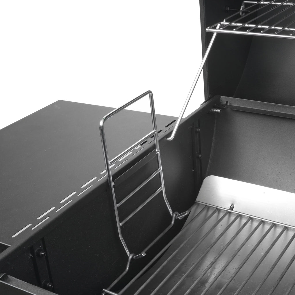 28" Offset Steel Charcoal Smoker Grill with Side Firebox B1997