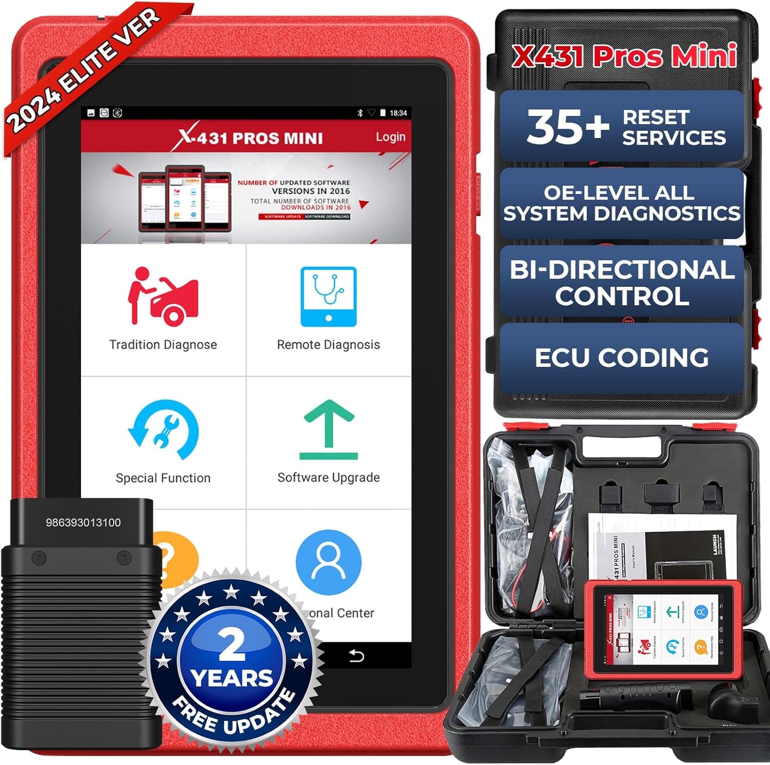 ECU Coding Diagnostic Scanner, Bi-Directional Scan Tool with Bluetooth H6987