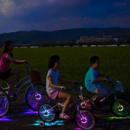 Rechargeable Bike Wheel Hub Lights Waterproof LED Cycling Spoke Lights 7 Color V776