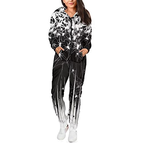 Adult Onesie Hooded One-Piece Pajama Zipper Jumpsuit for Men and Women I930