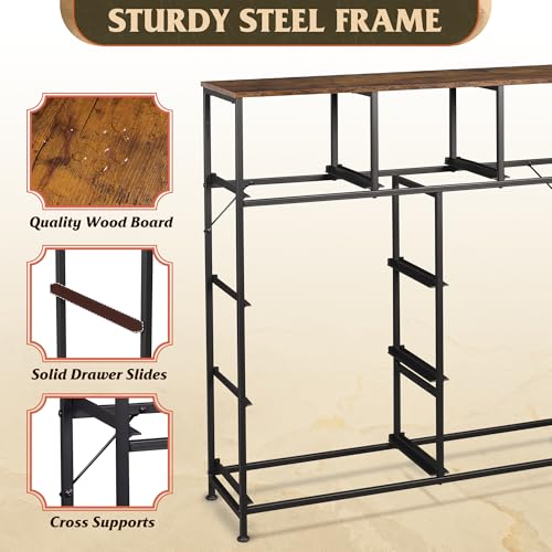 9-Drawer Fabric Storage Tower for Bedroom, Closet, Tall Chest Organizer with Steel Frame R839993