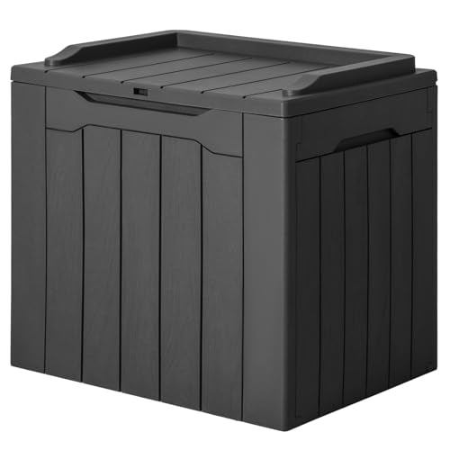 31 Gallon Resin Deck Box Waterproof Indoor Outdoor Storage for Patio Cushions and Garden Tools L90121