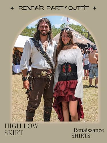 Pirate Costume for Women with Shirt Skirt Corset Belt K4037