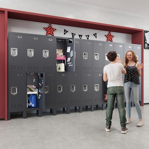 5-Door Steel Storage Locker with Hooks and Card Slots M92401