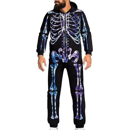 Adult Onesie Hooded One-Piece Pajama Zipper Jumpsuit for Men and Women I930