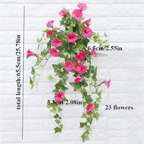 Artificial UV Resistant Outdoor Morning Glories for Hanging Decor I712