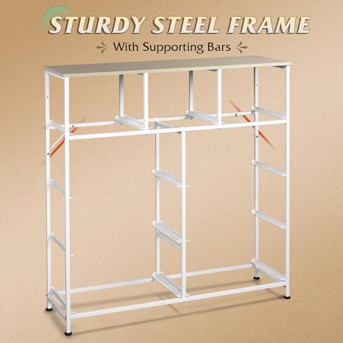 9-Drawer Fabric Storage Tower for Bedroom, Closet, Tall Chest Organizer with Steel Frame R839993