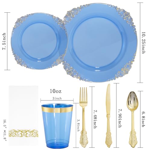 Gold Plastic Dinnerware Set for 50 Guests N48810