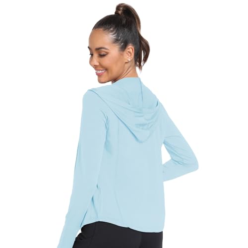Women's Long Sleeve UV Protection Hiking Hoodie with Thumb Holes V116
