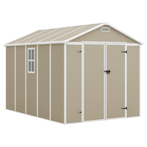 Outdoor Storage Shed 6x6 FT Resin with Floor and Lockable Door Z166