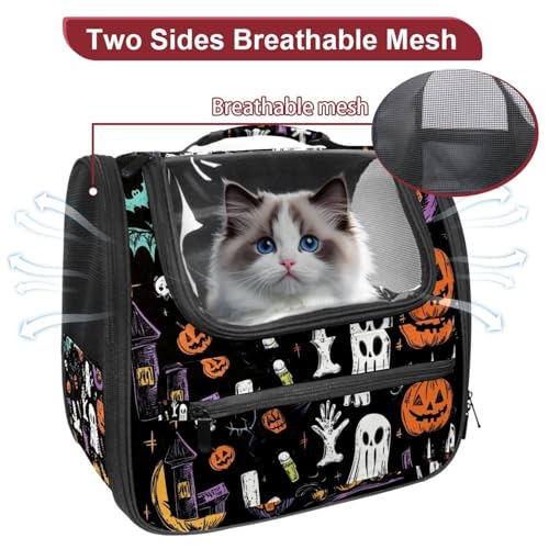 Halloween Pet Carrier Airline Approved for Small Medium Dogs Cats S688252