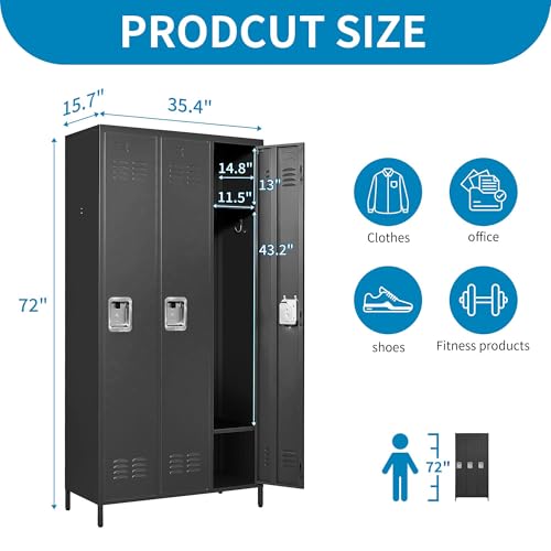 Metal Lockers with Shelves 72" H for Employees C448234
