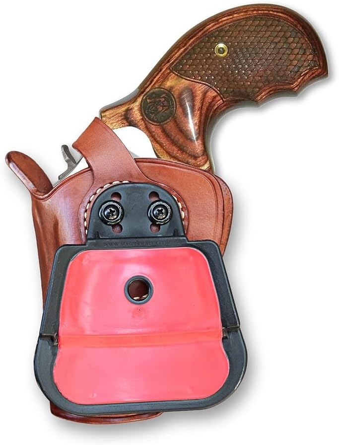 Leather OWB Revolver Holster with Retention Strap, Brown H80163