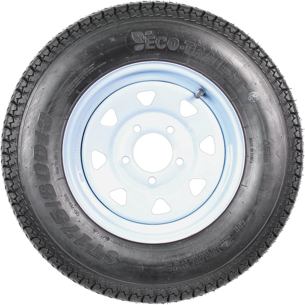 Trailer Tire on Rim ST175/80D13 5 Hole White Spoke Wheel S77679