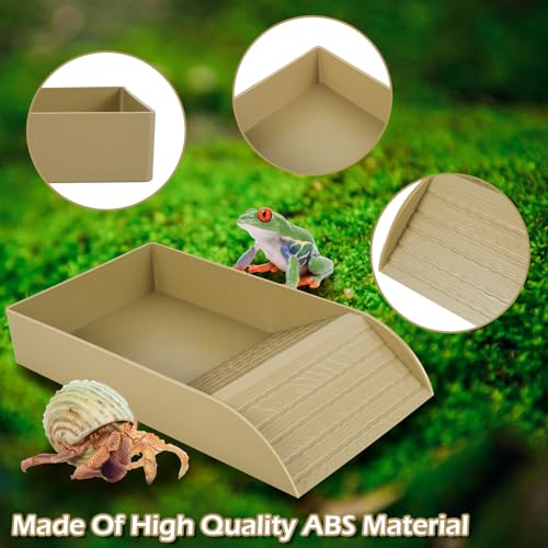 Reptile Water Bowl with Ramp and Basking Platform for Turtles, Lizards H549986