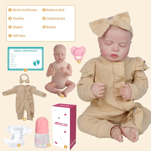 Realistic Reborn Baby Doll, 18 Inch Soft Body Sleeping Baby Girl with Pink Clothing Z645
