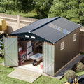 Outdoor Storage Shed 10 x 12 ft Metal Garden Utility with Lockable Doors U582216