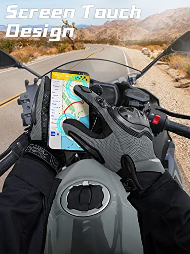 Breathable Mesh Motorcycle Gloves with Touchscreen Protection D471