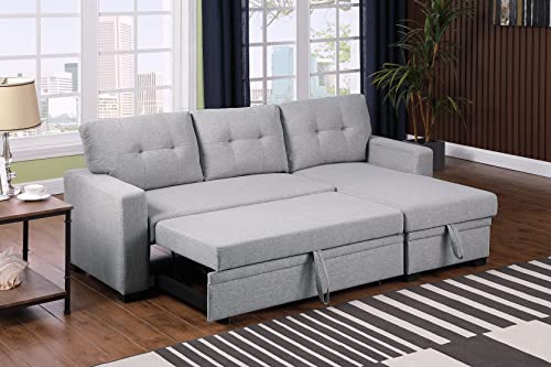 4-in-1 Convertible L Shaped Couch with Pull Out Bed and Storage Z983