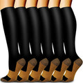 Bluemaple 6 Pack Copper Compression Socks for Women and Men Circulation-Best Support for Medical, Running,Nursing,Athletic