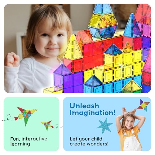 Magnetic Building Tiles 100 Piece Set 3D Blocks Construction Playboards K48338