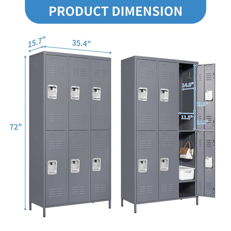 Steel Lockers for Employees, Lockable Storage Cabinet with Assembly X270