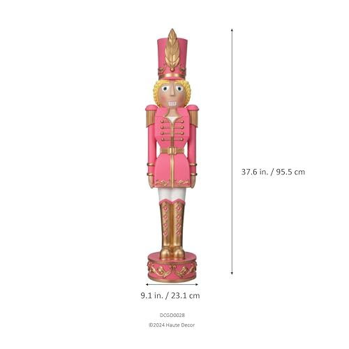 Red and Green Christmas Nutcracker Holiday Decoration, 37-inch Freestanding Resin I1504