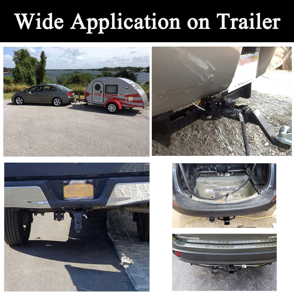 4-Way Flat to 7-Way Round Trailer Wiring Harness Adapter with Mounting Bracket Q9490
