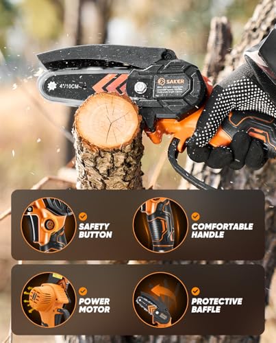 Mini Chainsaw Cordless, Handheld Pruning Saw for Tree Branches C763319