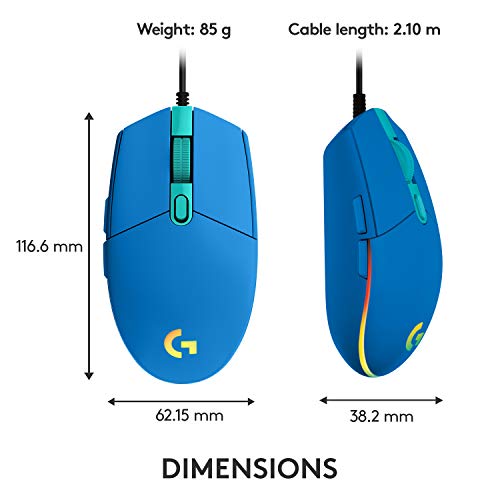 Wired Gaming Mouse, 8000 DPI, RGB, 6 Programmable Buttons Y69424